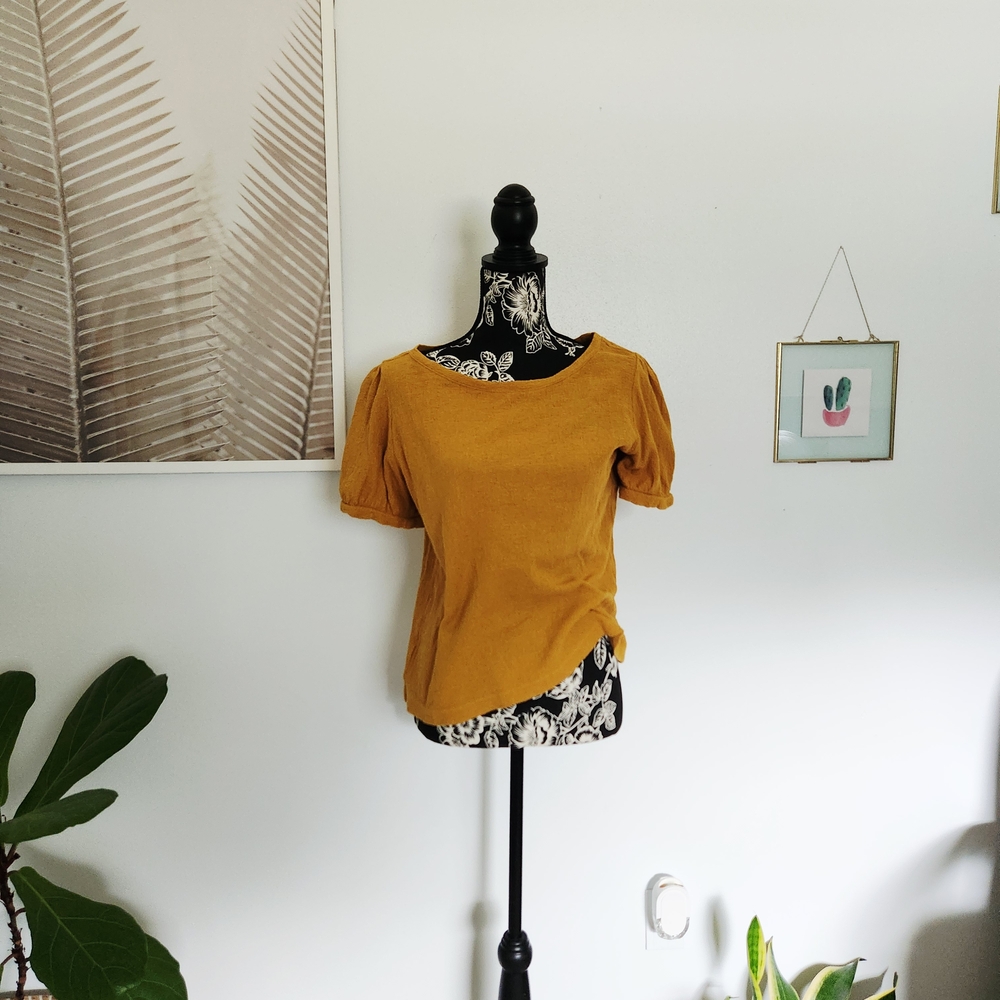 LOFT Yellow Fitted Short Sleeve T-Shirt